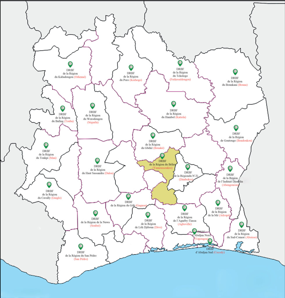 CARTE YAMOUSSOUKRO